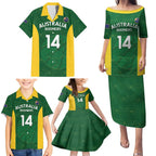 Custom Australia Basketball Family Matching Puletasi and Hawaiian Shirt Go Champions Aussie Boomers National Color