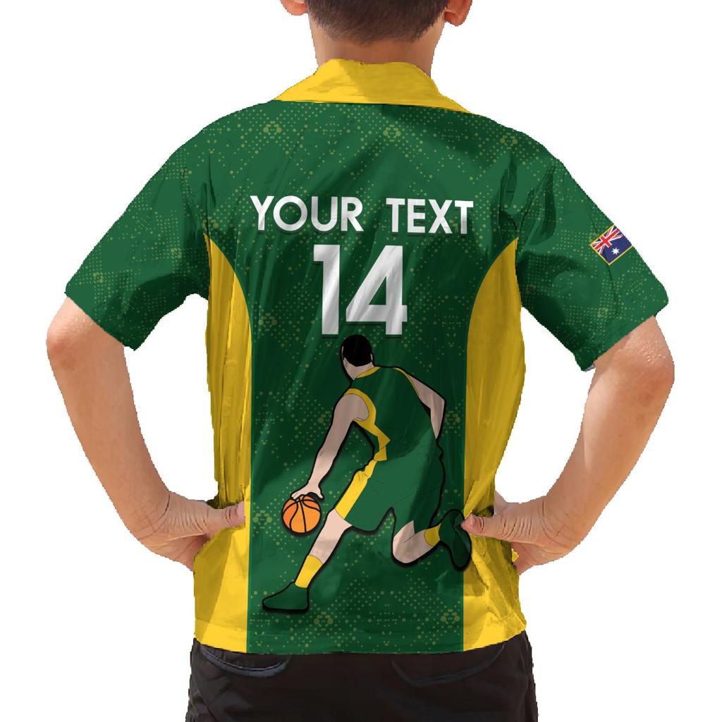 Custom Australia Basketball Family Matching Puletasi and Hawaiian Shirt Go Champions Aussie Boomers National Color
