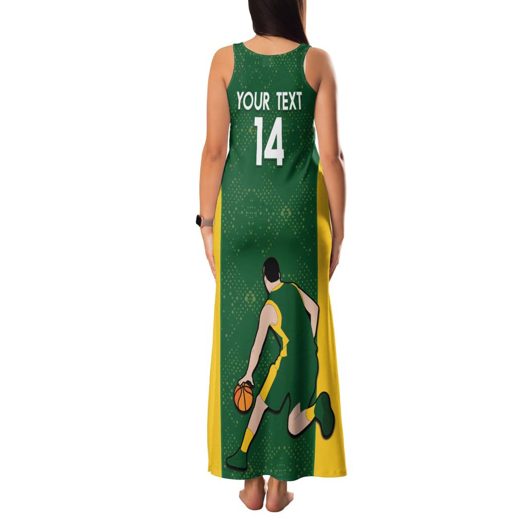 Custom Australia Basketball Family Matching Tank Maxi Dress and Hawaiian Shirt Go Champions Aussie Boomers National Color