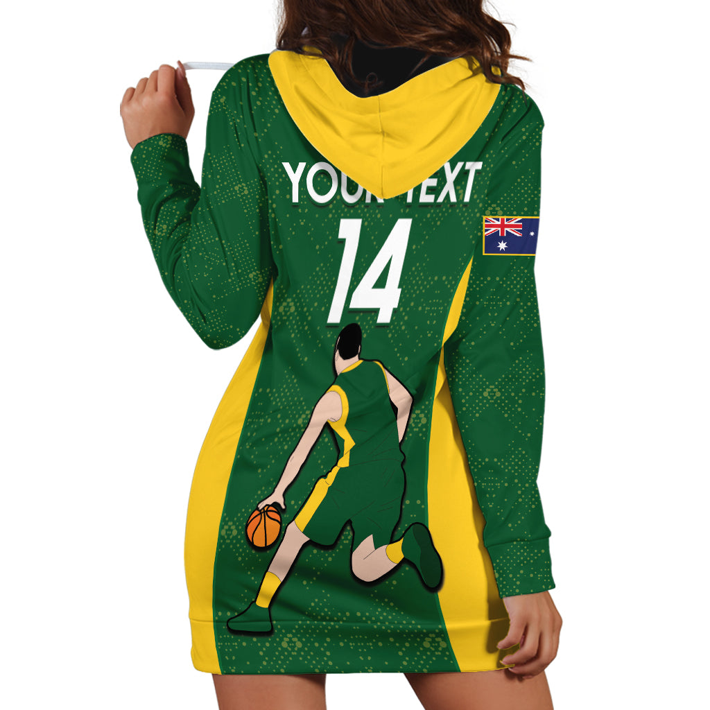Custom Australia Basketball Hoodie Dress Go Champions Aussie Boomers National Color