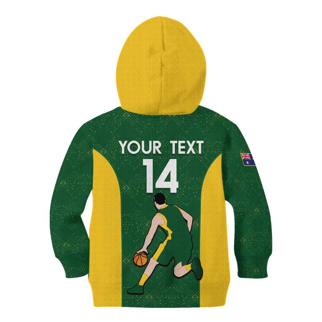 Custom Australia Basketball Kid Hoodie Go Champions Aussie Boomers National Color