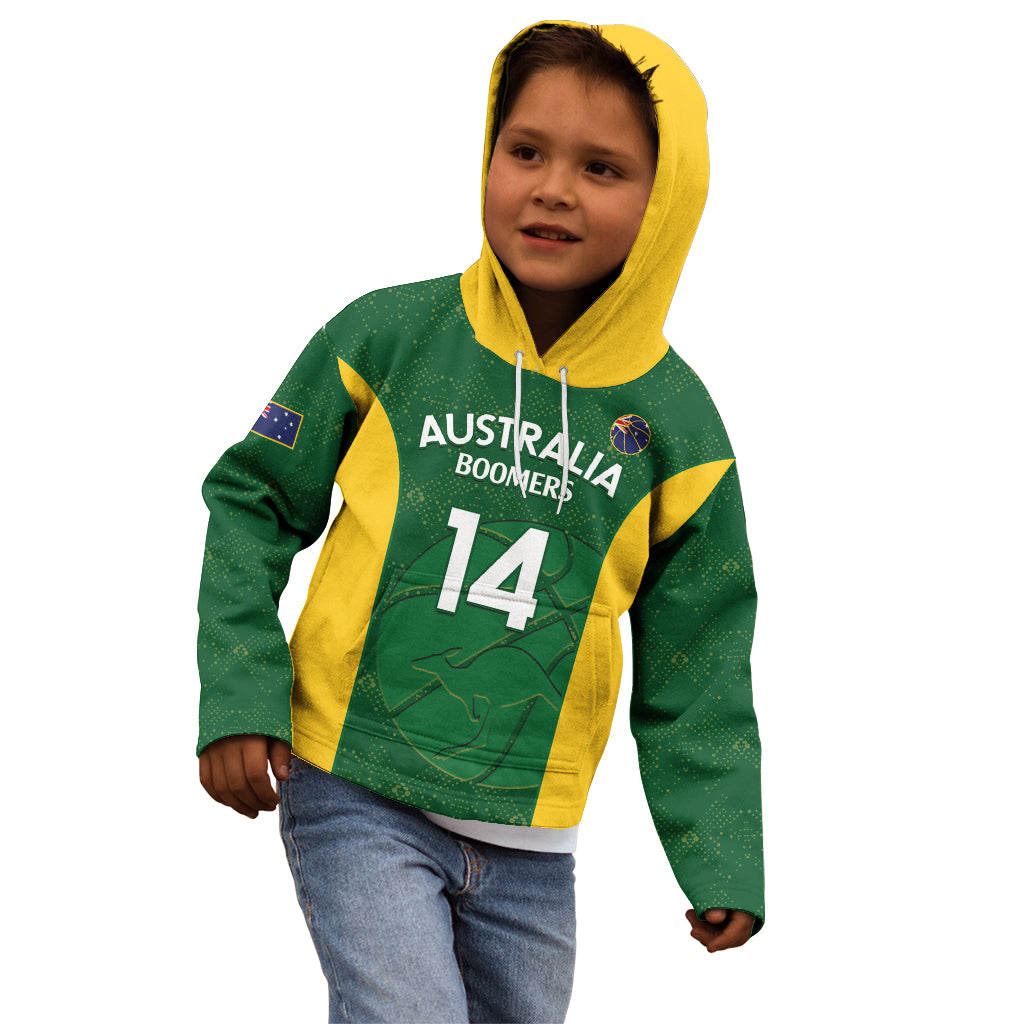 Custom Australia Basketball Kid Hoodie Go Champions Aussie Boomers National Color