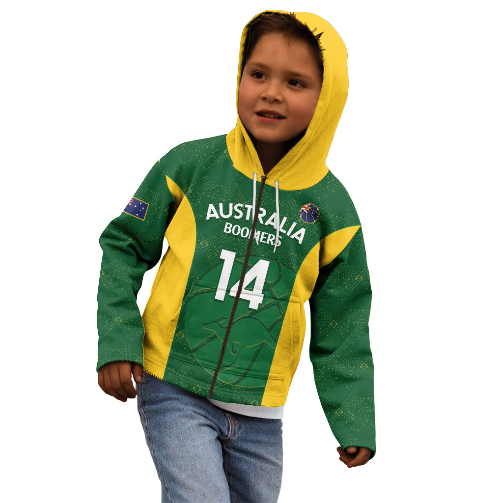 Custom Australia Basketball Kid Hoodie Go Champions Aussie Boomers National Color