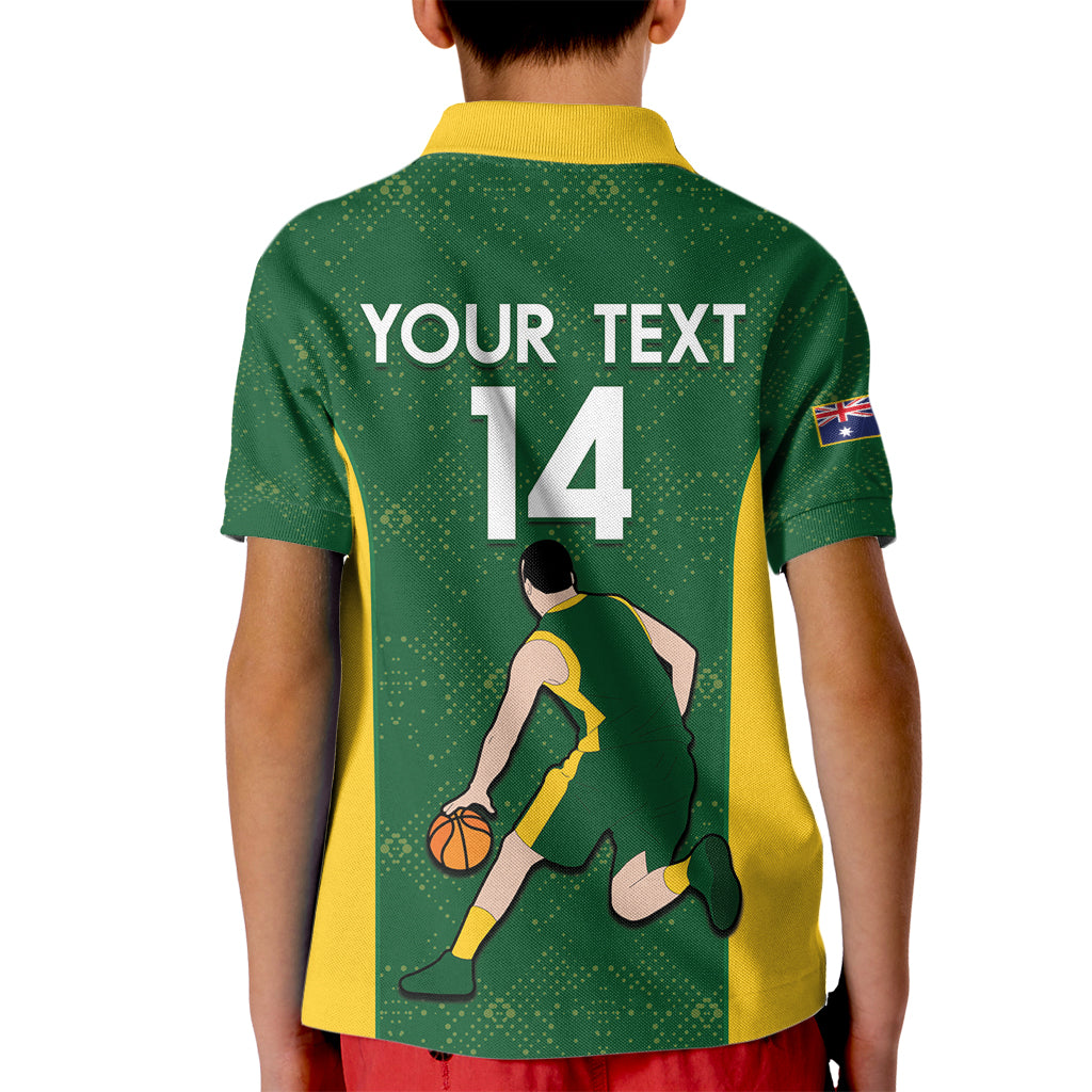 Custom Australia Basketball Kid Polo Shirt Go Champions Aussie Boomers National Color