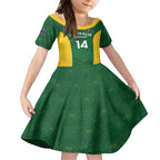 Custom Australia Basketball Kid Short Sleeve Dress Go Champions Aussie Boomers National Color