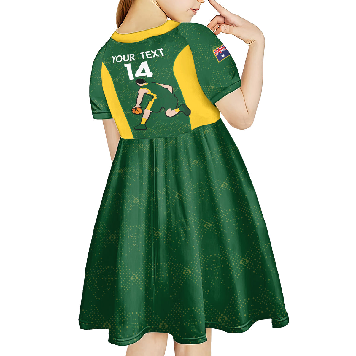 Custom Australia Basketball Kid Short Sleeve Dress Go Champions Aussie Boomers National Color