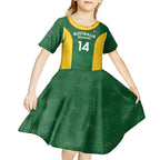 Custom Australia Basketball Kid Short Sleeve Dress Go Champions Aussie Boomers National Color