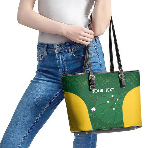 Custom Australia Basketball Leather Tote Bag Go Champions Aussie Boomers National Color