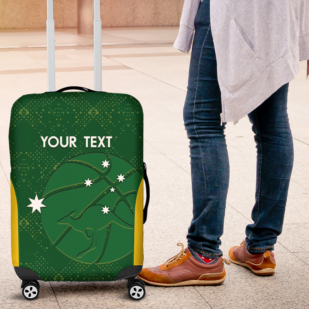 Custom Australia Basketball Luggage Cover Go Champions Aussie Boomers National Color