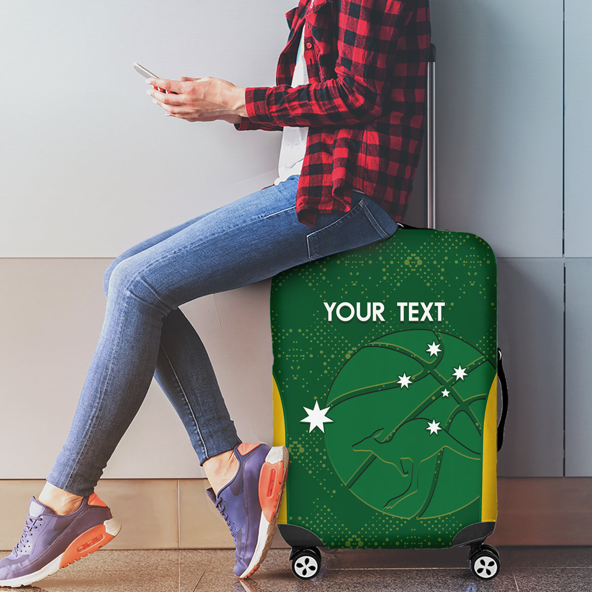 Custom Australia Basketball Luggage Cover Go Champions Aussie Boomers National Color