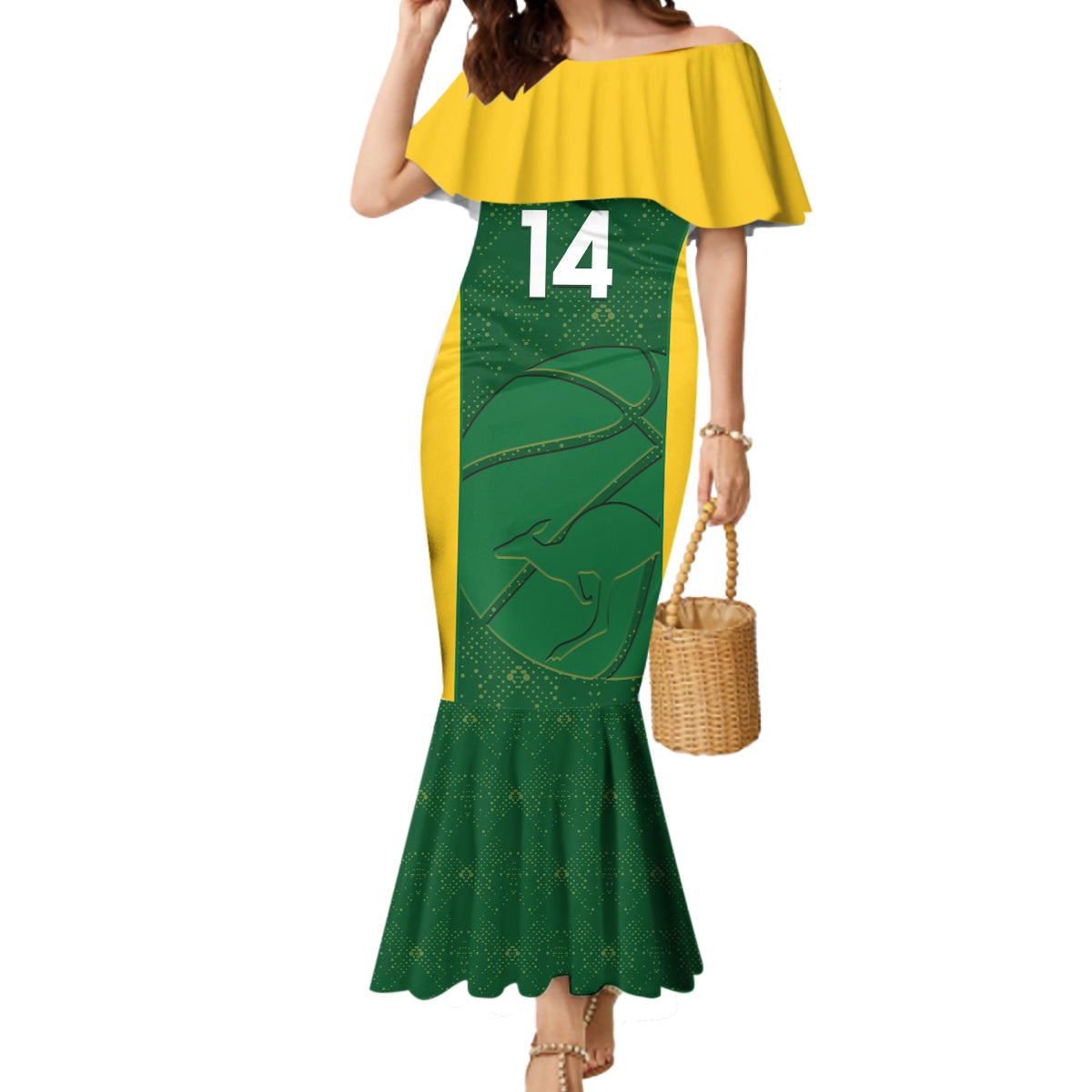 Custom Australia Basketball Mermaid Dress Go Champions Aussie Boomers National Color
