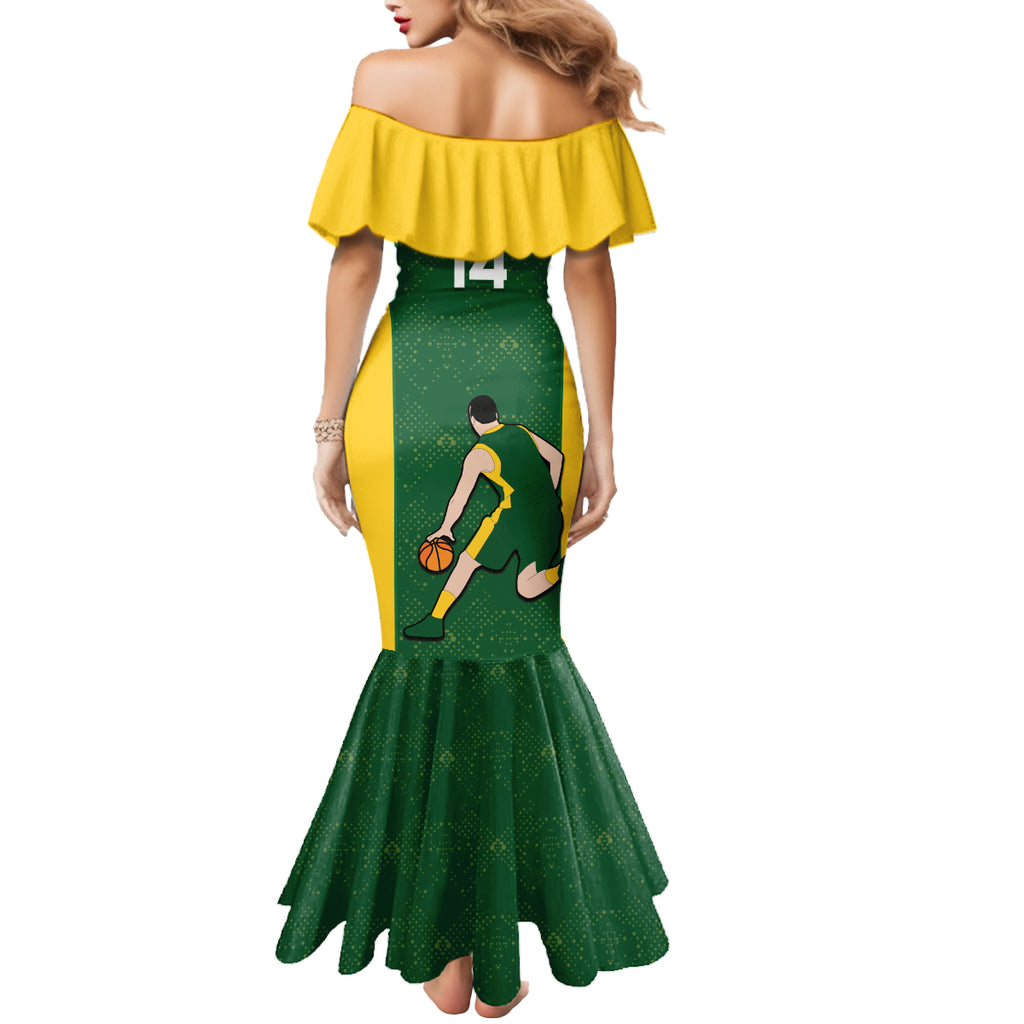 Custom Australia Basketball Mermaid Dress Go Champions Aussie Boomers National Color