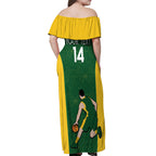 Custom Australia Basketball Off Shoulder Maxi Dress Go Champions Aussie Boomers National Color