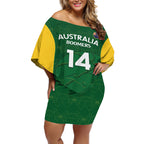 Custom Australia Basketball Off Shoulder Short Dress Go Champions Aussie Boomers National Color