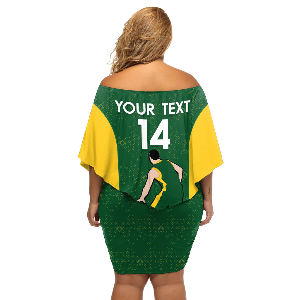 Custom Australia Basketball Off Shoulder Short Dress Go Champions Aussie Boomers National Color