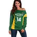 Custom Australia Basketball Off Shoulder Sweater Go Champions Aussie Boomers National Color