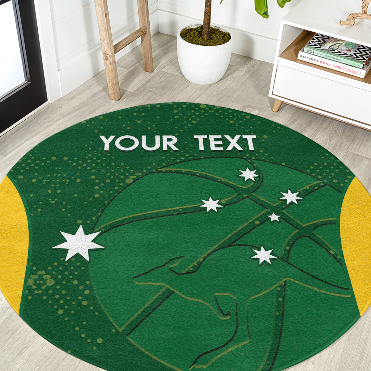 Custom Australia Basketball Round Carpet Go Champions Aussie Boomers National Color