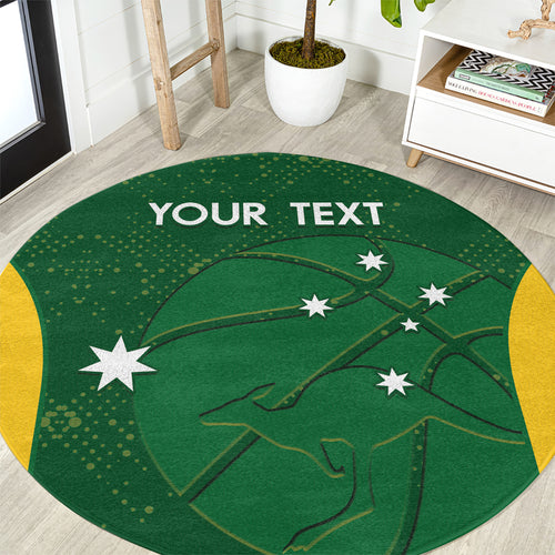 Custom Australia Basketball Round Carpet Go Champions Aussie Boomers National Color