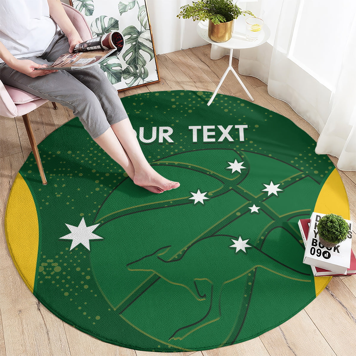 Custom Australia Basketball Round Carpet Go Champions Aussie Boomers National Color