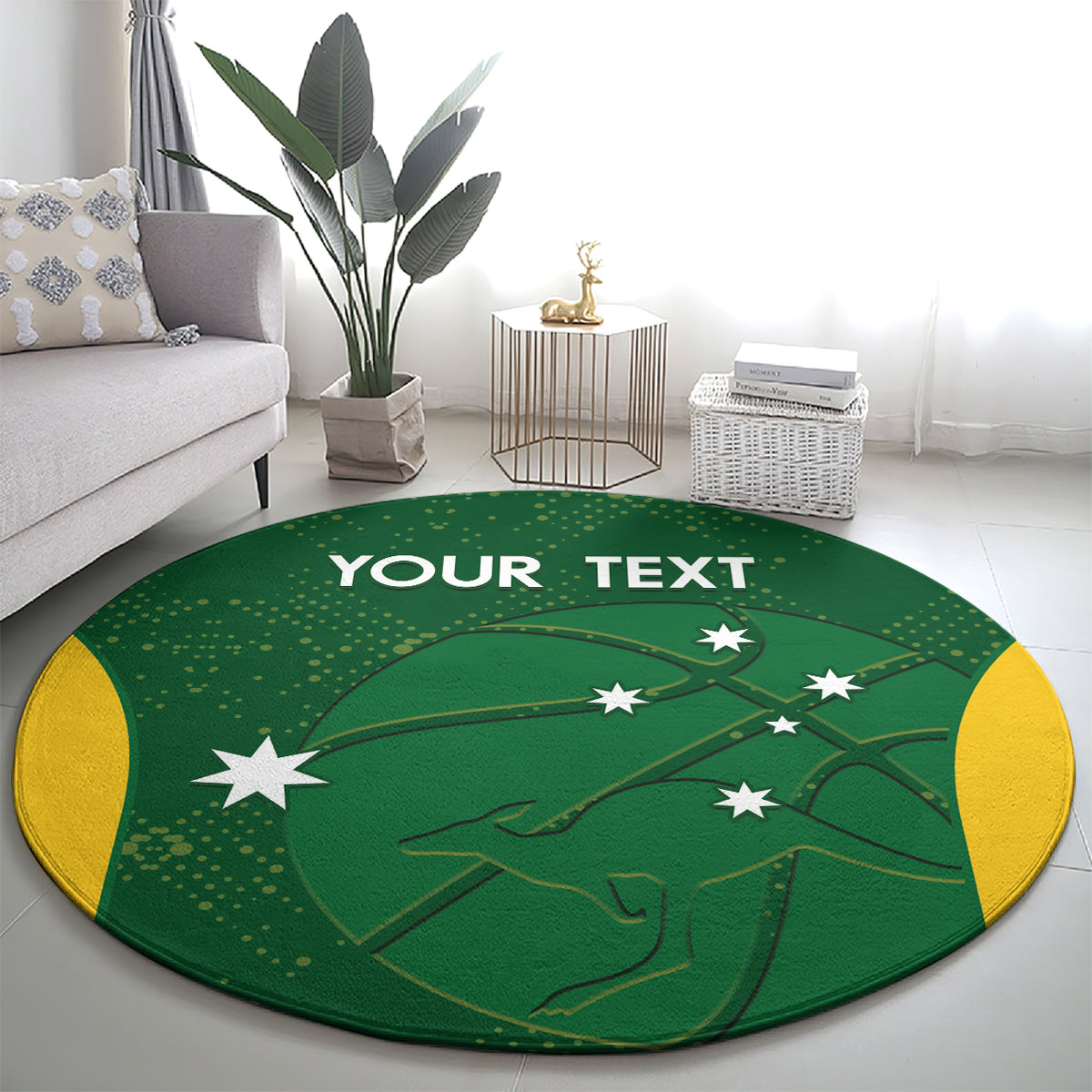 Custom Australia Basketball Round Carpet Go Champions Aussie Boomers National Color