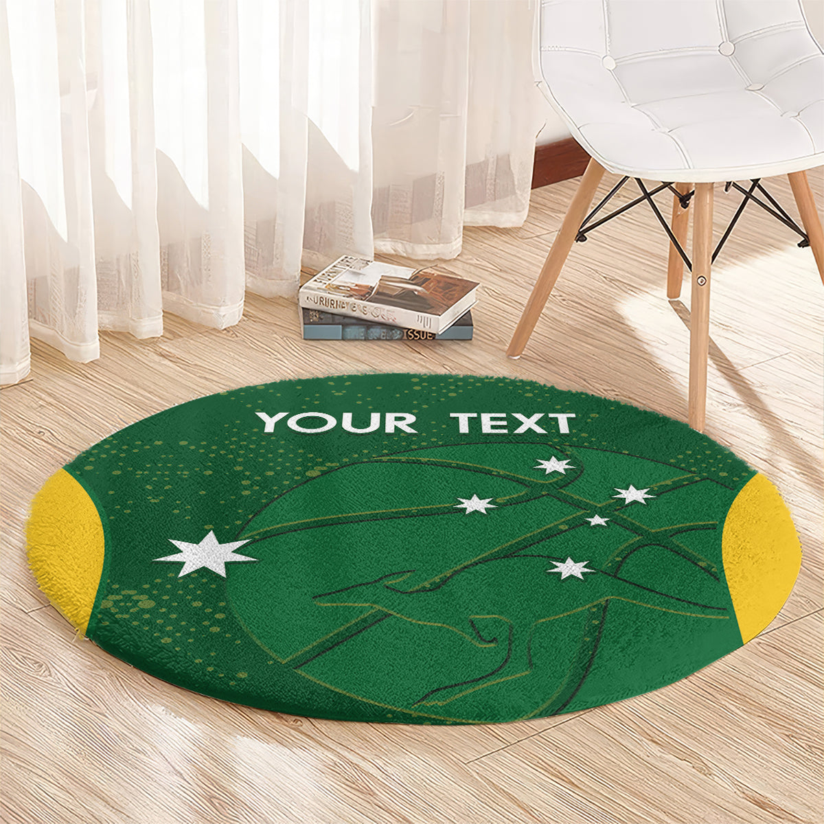 Custom Australia Basketball Round Carpet Go Champions Aussie Boomers National Color