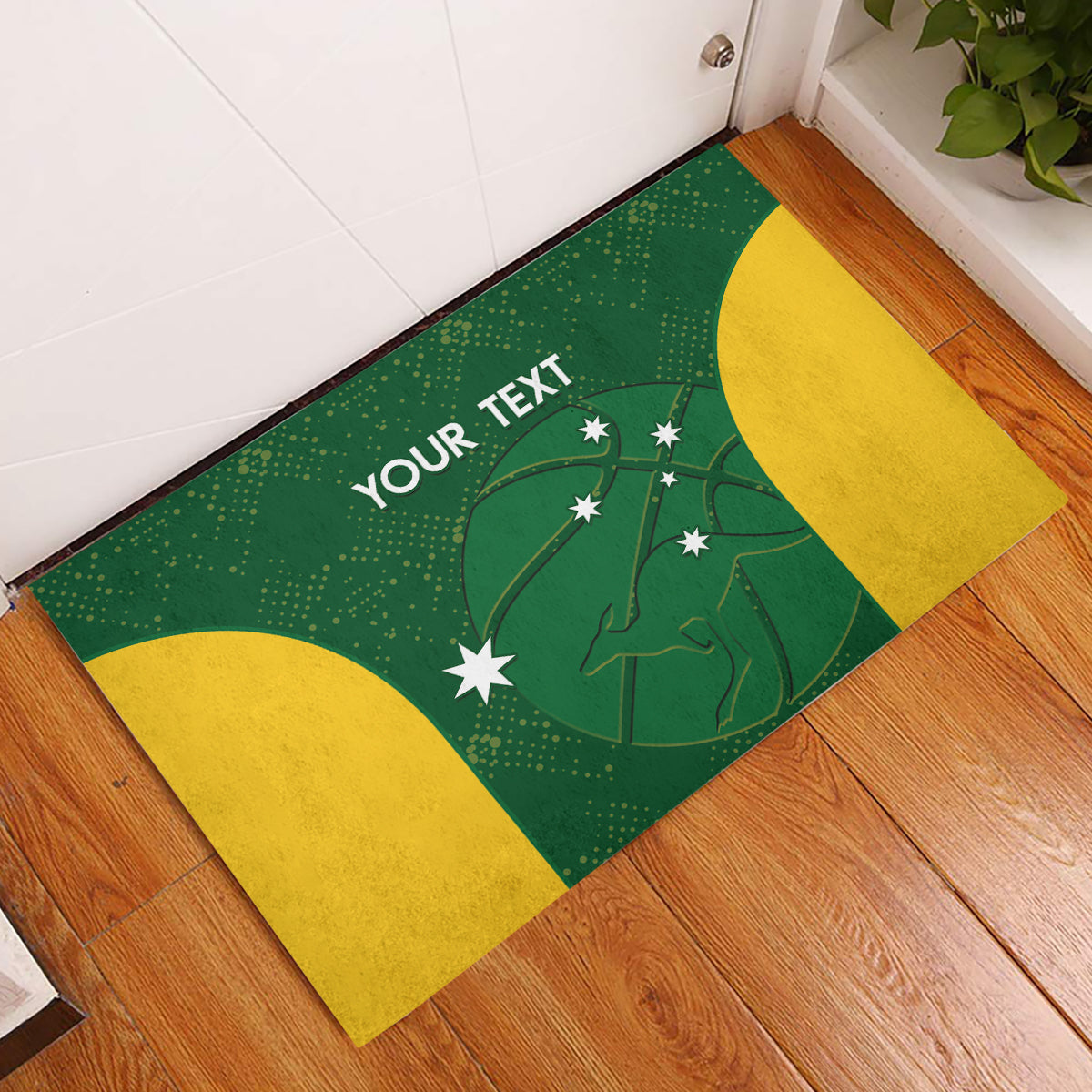 Custom Australia Basketball Rubber Doormat Go Champions Aussie Boomers National Color