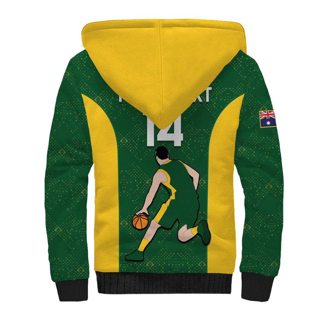 Custom Australia Basketball Sherpa Hoodie Go Champions Aussie Boomers National Color
