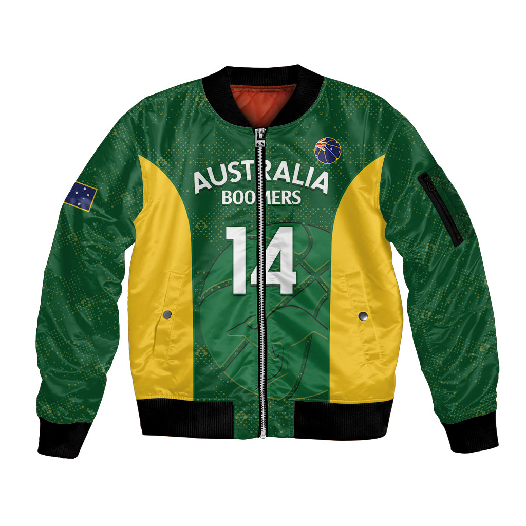 Custom Australia Basketball Sleeve Zip Bomber Jacket Go Champions Aussie Boomers National Color