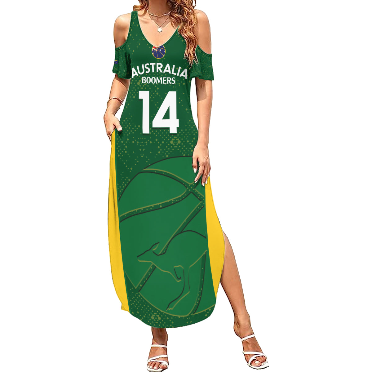 Custom Australia Basketball Summer Maxi Dress Go Champions Aussie Boomers National Color