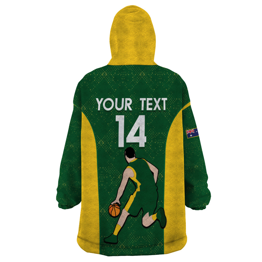Custom Australia Basketball Wearable Blanket Hoodie Go Champions Aussie Boomers National Color