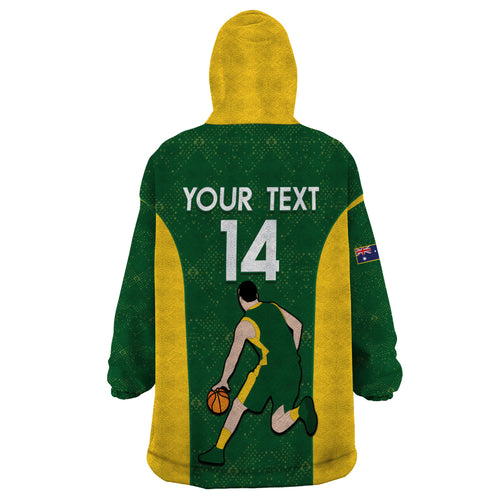 Custom Australia Basketball Wearable Blanket Hoodie Go Champions Aussie Boomers National Color