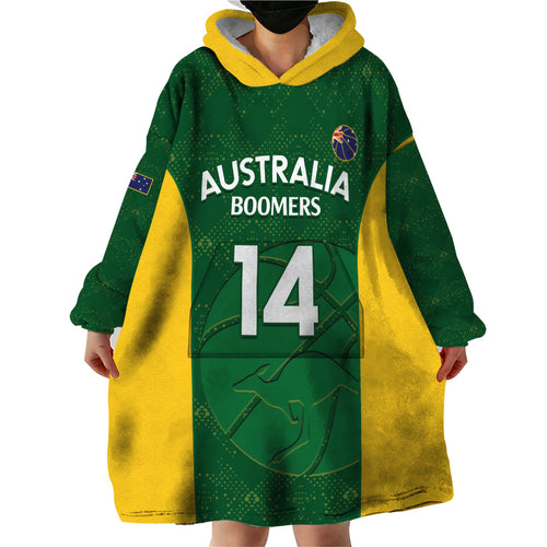 Custom Australia Basketball Wearable Blanket Hoodie Go Champions Aussie Boomers National Color