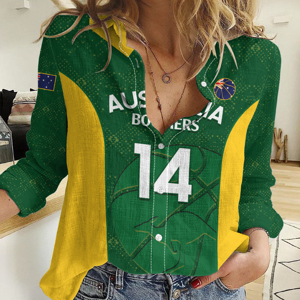 Custom Australia Basketball Women Casual Shirt Go Champions Aussie Boomers National Color