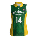 Custom Australia Basketball Women Sleeveless Polo Shirt Go Champions Aussie Boomers National Color