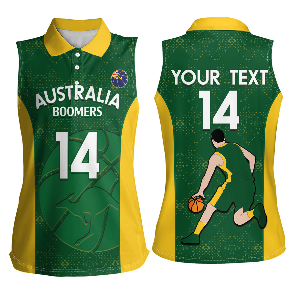 Custom Australia Basketball Women Sleeveless Polo Shirt Go Champions Aussie Boomers National Color