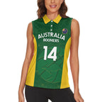 Custom Australia Basketball Women Sleeveless Polo Shirt Go Champions Aussie Boomers National Color