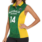 Custom Australia Basketball Women Sleeveless Polo Shirt Go Champions Aussie Boomers National Color