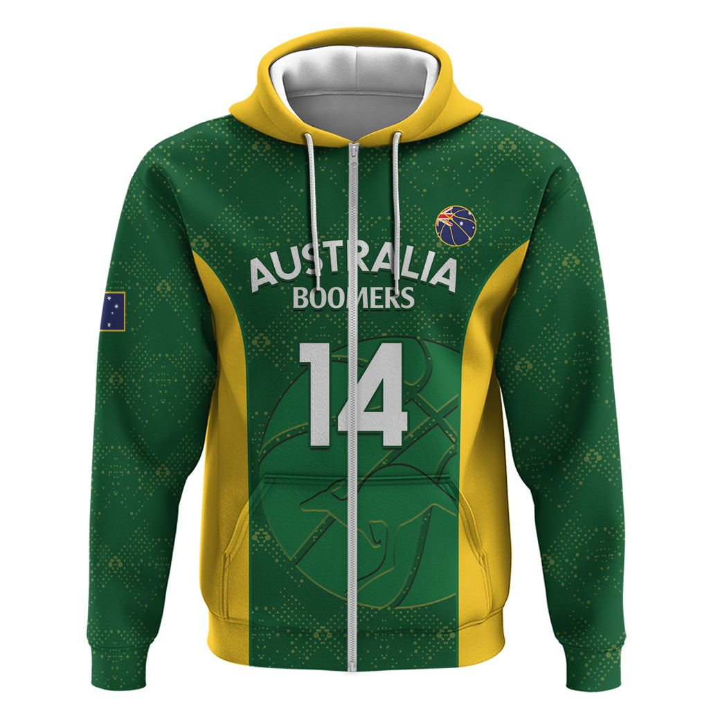 Custom Australia Basketball Zip Hoodie Go Champions Aussie Boomers National Color