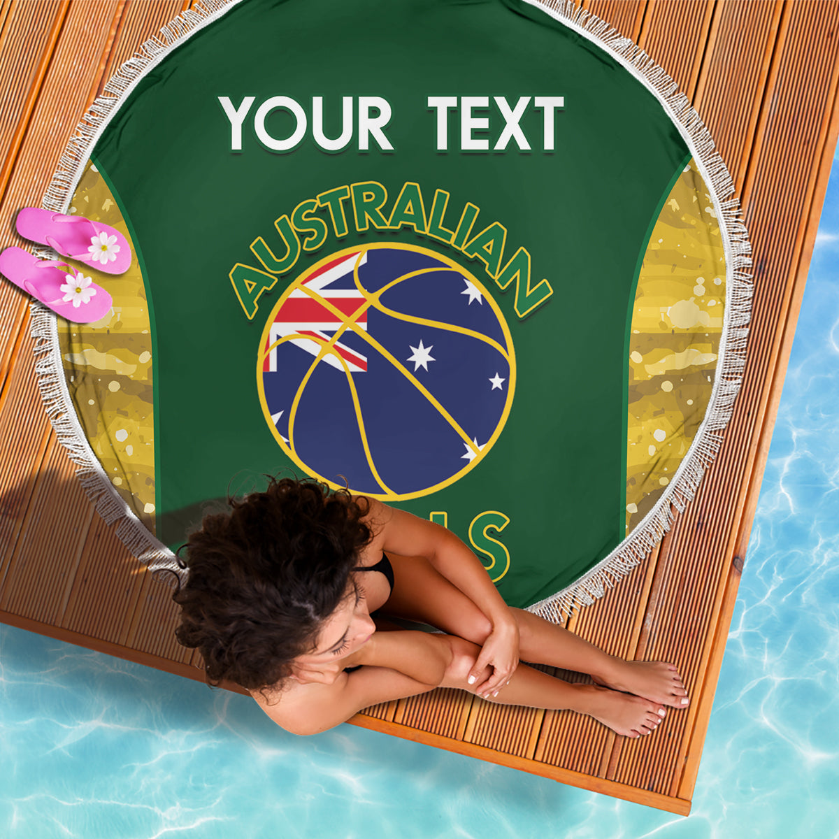 Custom Australia Basketball Beach Blanket Go Champions Aussie Opals National Color