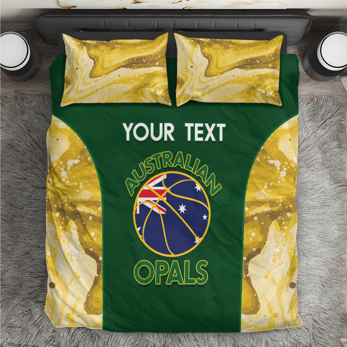 Custom Australia Basketball Bedding Set Go Champions Aussie Opals National Color