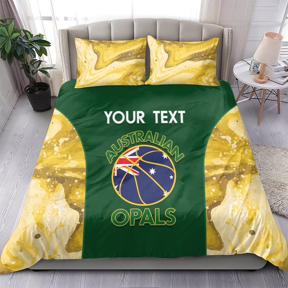 Custom Australia Basketball Bedding Set Go Champions Aussie Opals National Color