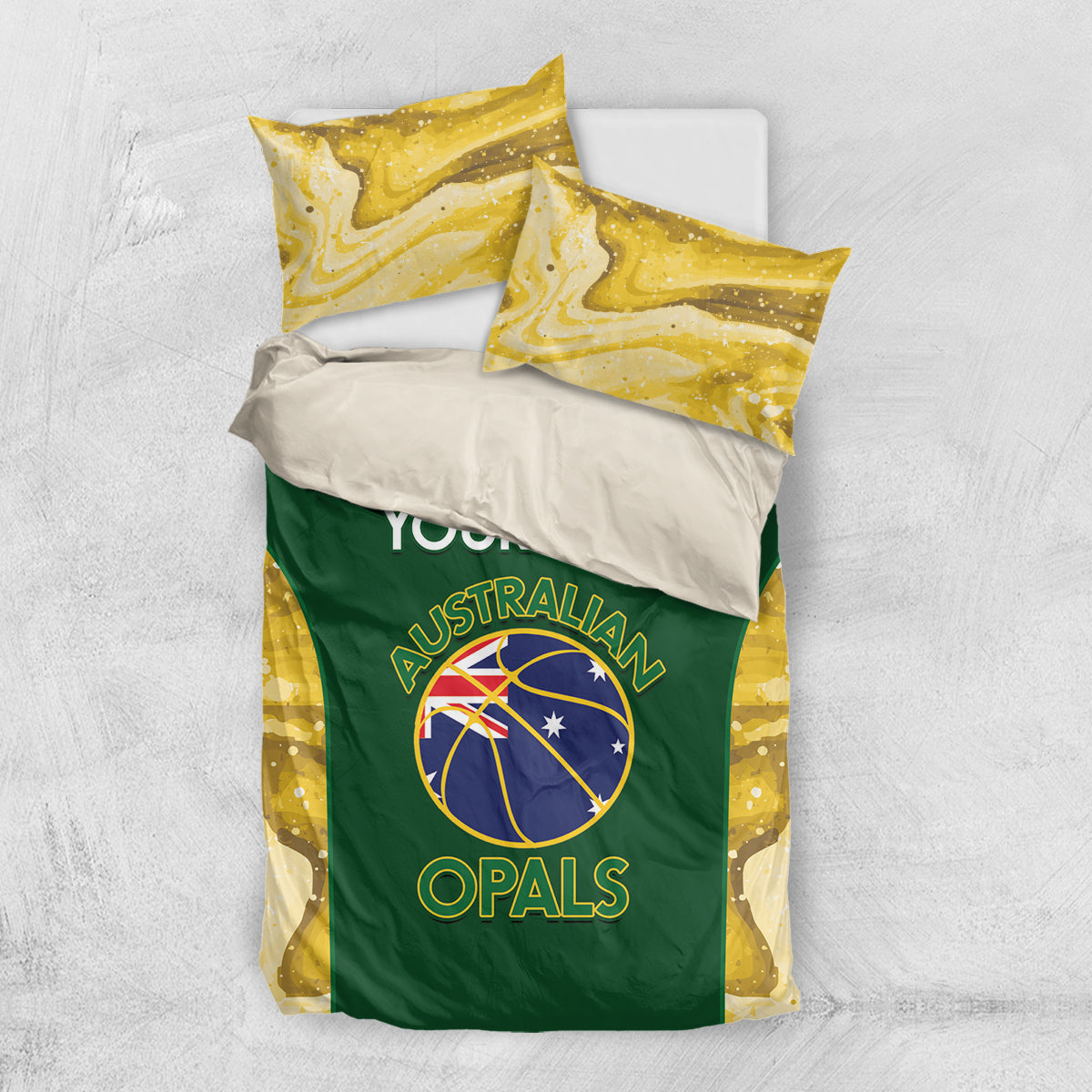 Custom Australia Basketball Bedding Set Go Champions Aussie Opals National Color
