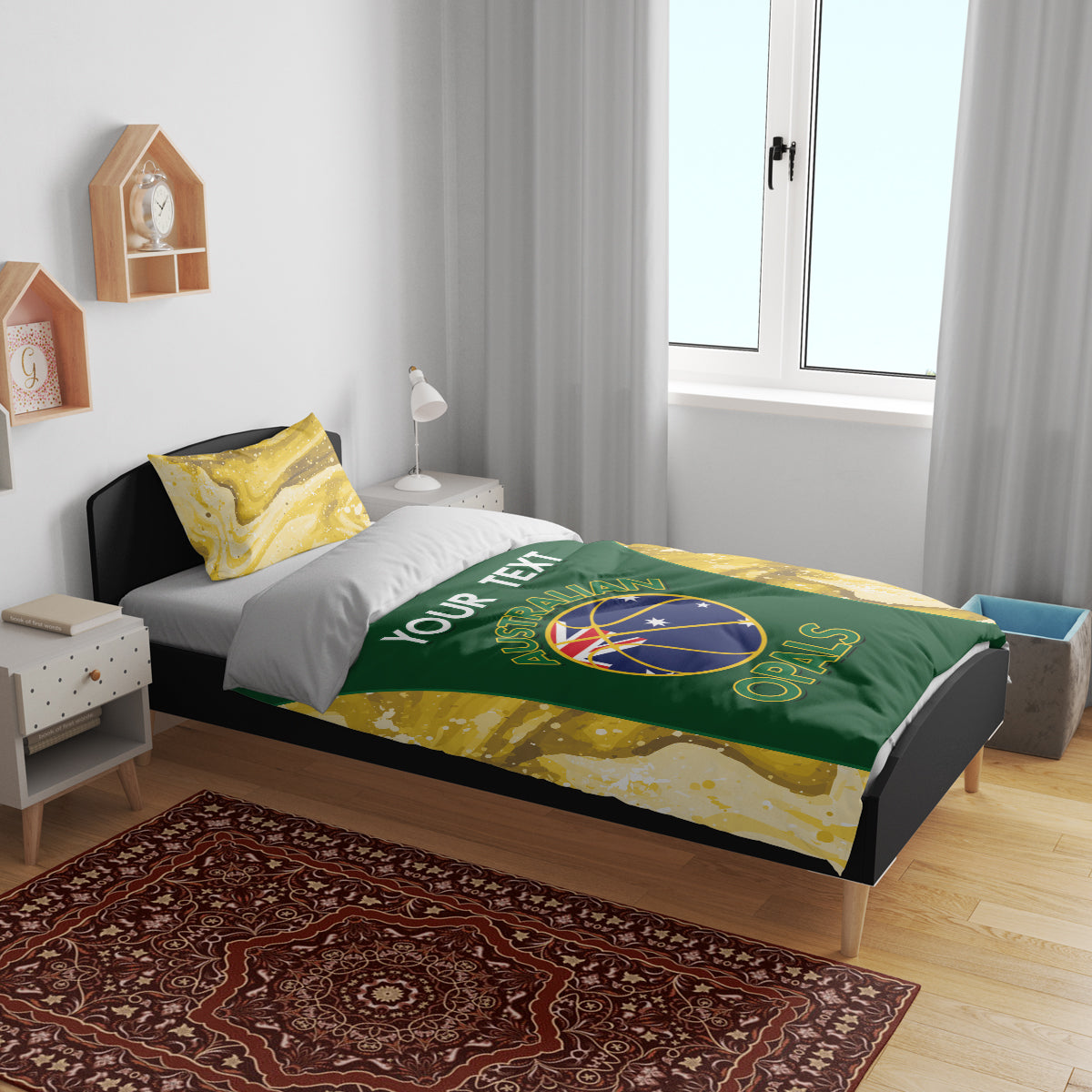 Custom Australia Basketball Bedding Set Go Champions Aussie Opals National Color
