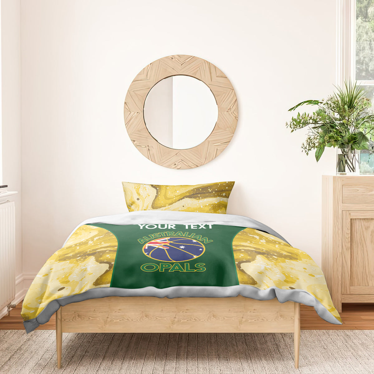 Custom Australia Basketball Bedding Set Go Champions Aussie Opals National Color