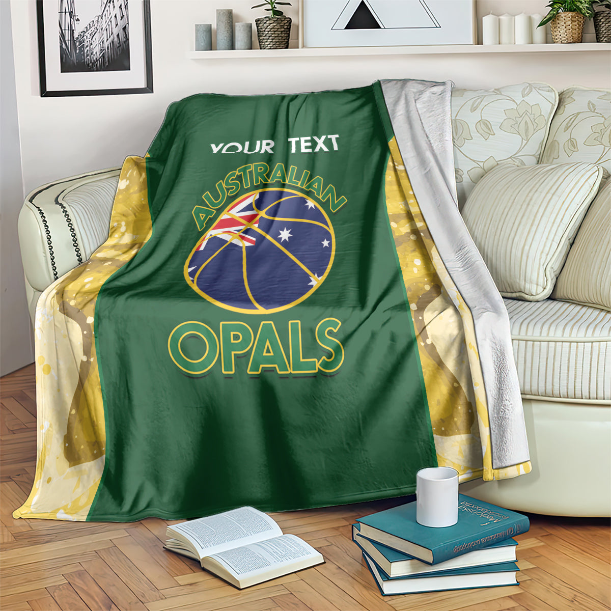 Custom Australia Basketball Blanket Go Champions Aussie Opals National Color