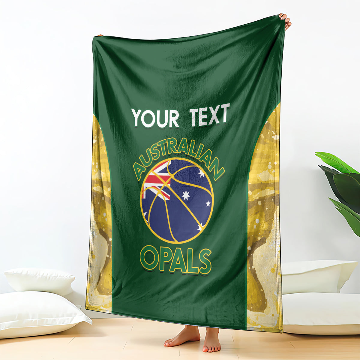 Custom Australia Basketball Blanket Go Champions Aussie Opals National Color
