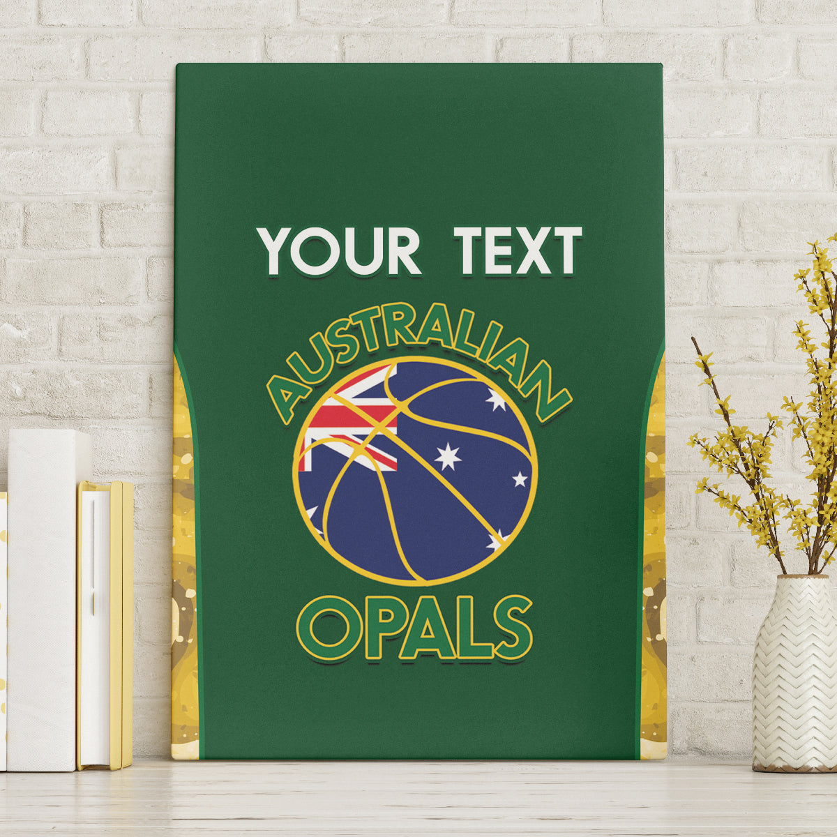 Custom Australia Basketball Canvas Wall Art Go Champions Aussie Opals National Color