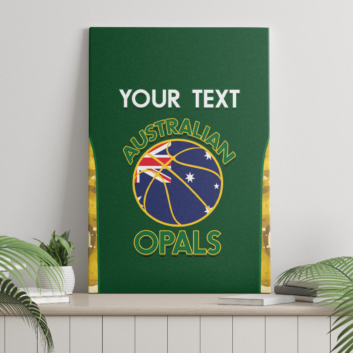 Custom Australia Basketball Canvas Wall Art Go Champions Aussie Opals National Color