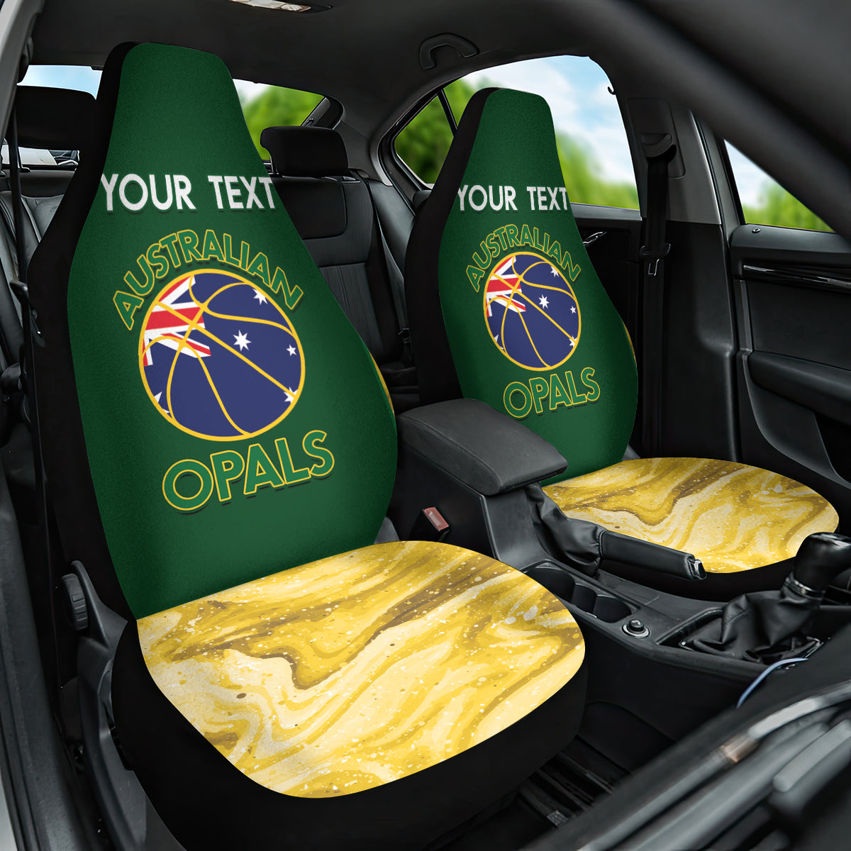 Custom Australia Basketball Car Seat Cover Go Champions Aussie Opals National Color