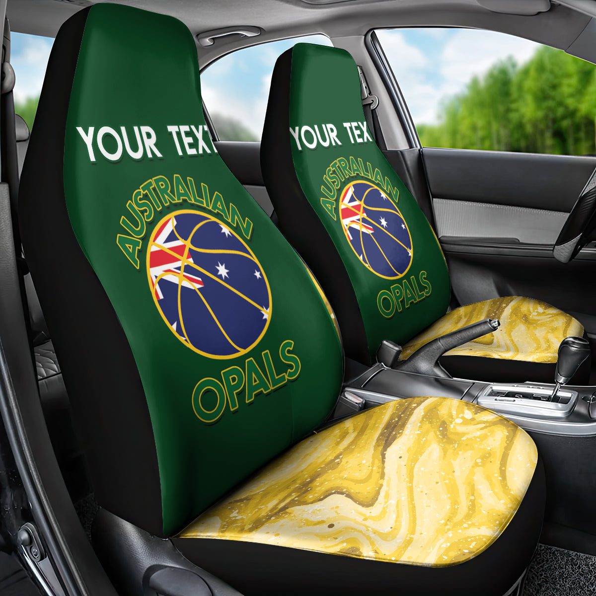 Custom Australia Basketball Car Seat Cover Go Champions Aussie Opals National Color